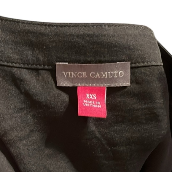 Vince Camuto black v- rock blouse with long sleeves with button accents. - Picture 6 of 8